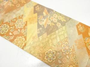 佐賀錦　鴛鴦に華紋・枝垂れ桜模様織り出し　袋帯